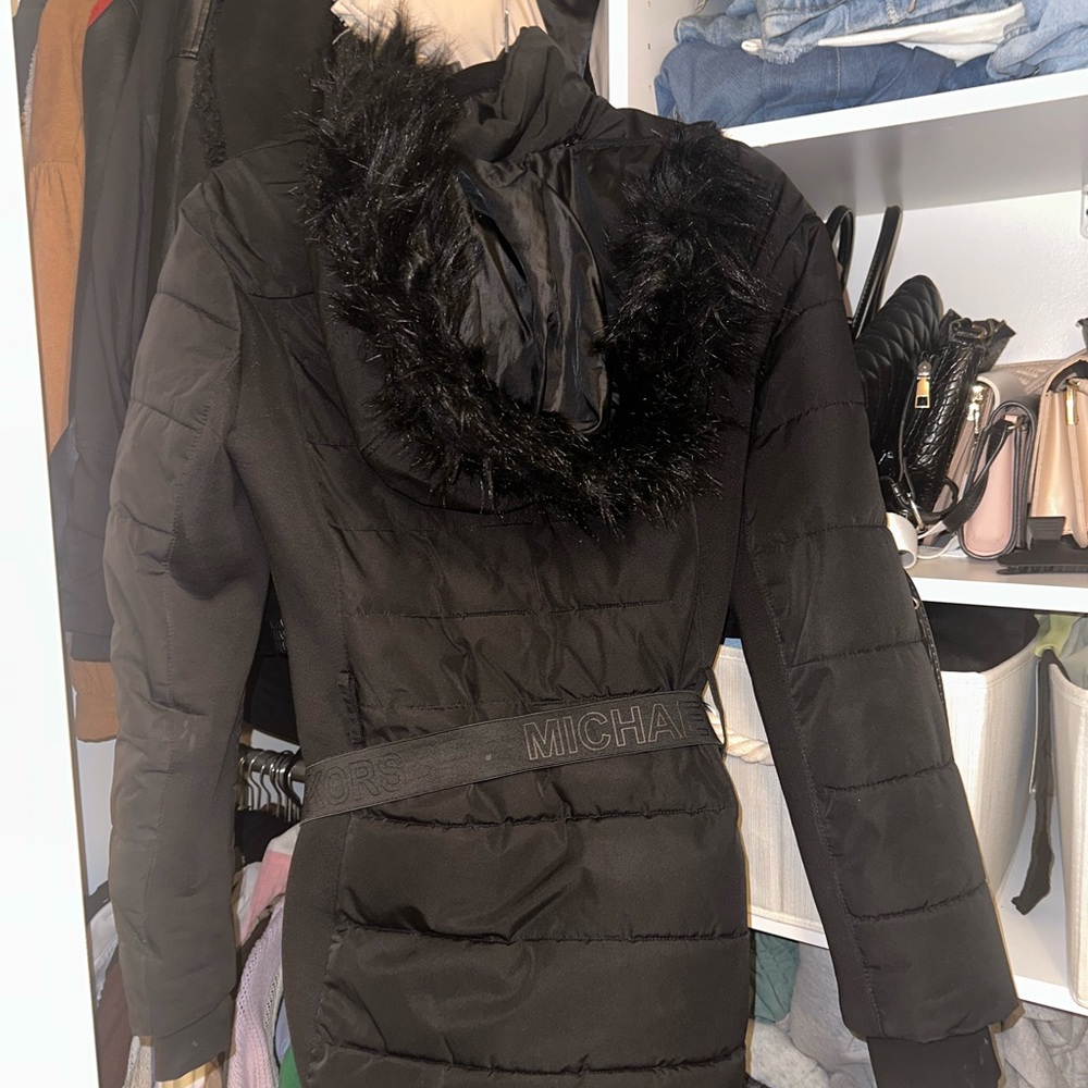 Michael Kors Black Winter Jacket with a Fur Hood - Picture 6 of 6